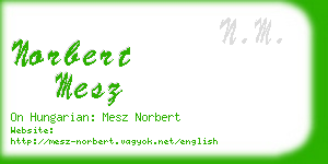 norbert mesz business card